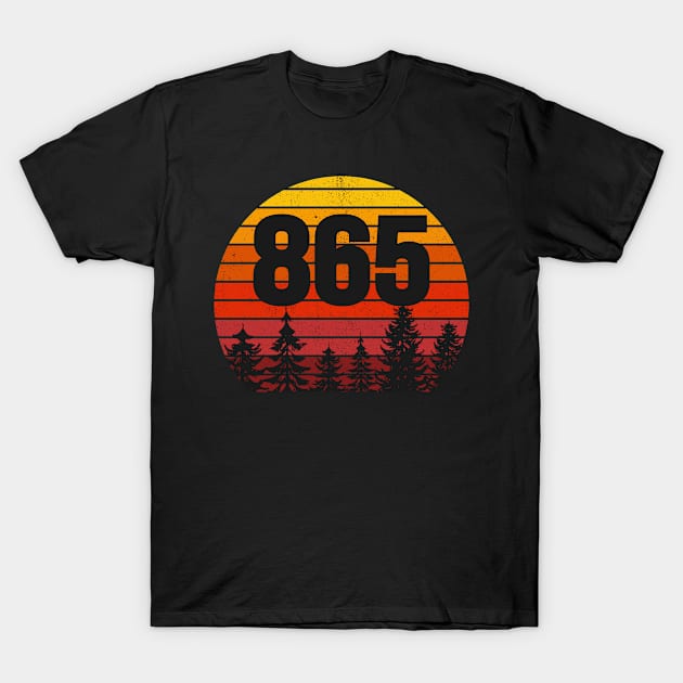 865 Area Code Tennessee Knoxville Vintage Retro Conspiracy Forbidden Area T-Shirt by beardline